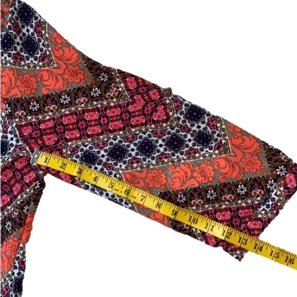 MY MICHELLE Tunic High Low Lattice Detail Orange Black Pink Women Size XL NWT - Picture 10 of 14